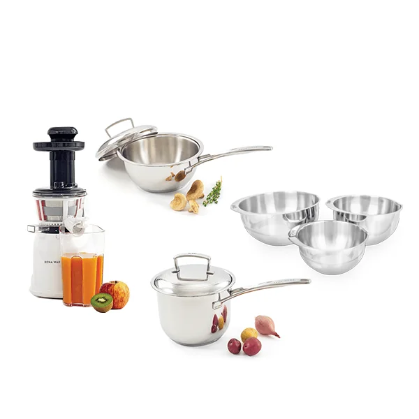 EXTRACTOR DE JUGO NUTREX PRESS + SAUCIER 1.75 L + SAUCEPAN 2.5 L + JUEGO DE BOWLS 3 PIEZAS en Acandí, Chocó
